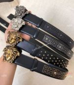 Retail Replica Versace Men Leather Belt - Studded Belt